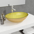 Waschbecken Glas 50x37x14 cm Gold