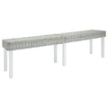 Sitzbank Weiß 160x35x45 cm Natur Kubu Rattan & Massivholz Mahagoni