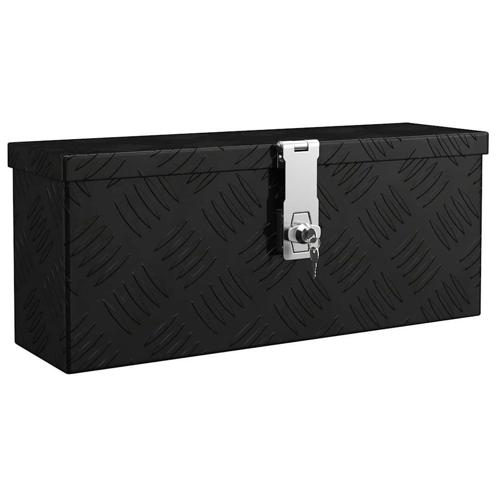 Aufbewahrungsbox Schwarz 50x15x20,5 cm Aluminium