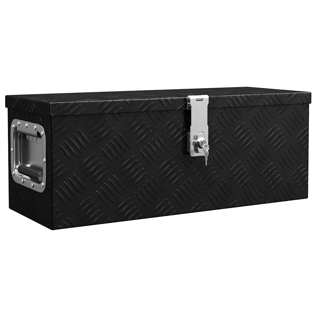 Aufbewahrungsbox Schwarz 60x23,5x23 cm Aluminium
