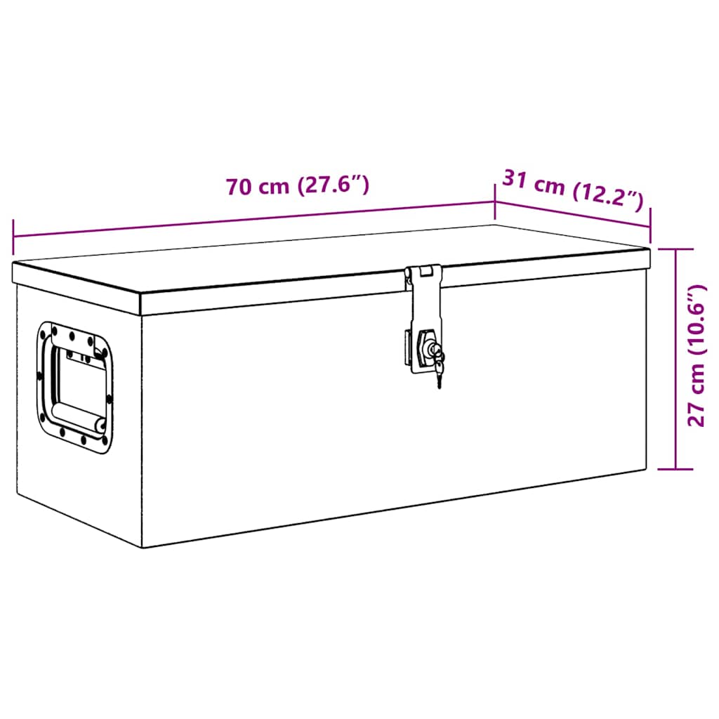 Aufbewahrungsbox Schwarz 70x31x27 cm Aluminium