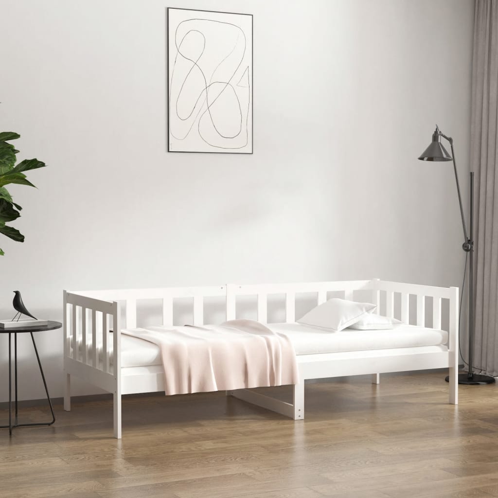 Tagesbett ohne Matratze Weiß 80x200 cm Massivholz Kiefer