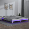 Massivholzbett mit LED-Beleuchtung Weiß 160x200 cm