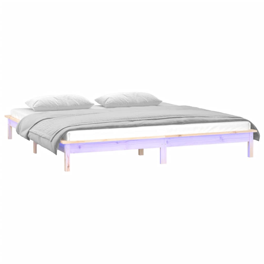 Massivholzbett mit LEDs 180x200 cm