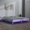 Massivholzbett mit LEDs Weiß 180x200 cm