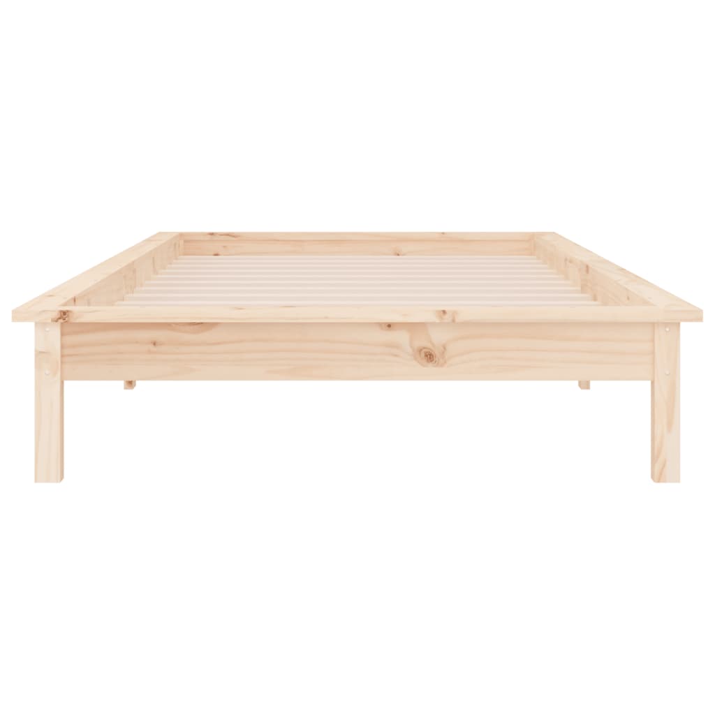 Massivholzbett mit LEDs 75x190 cm