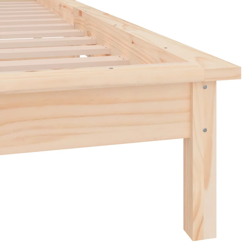Massivholzbett mit LEDs 75x190 cm