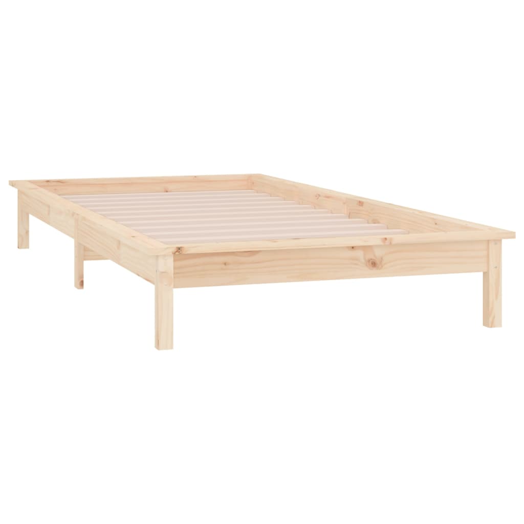 Massivholzbett mit LEDs 90x190 cm