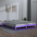 Massivholzbett mit LEDs Weiß 120x190 cm