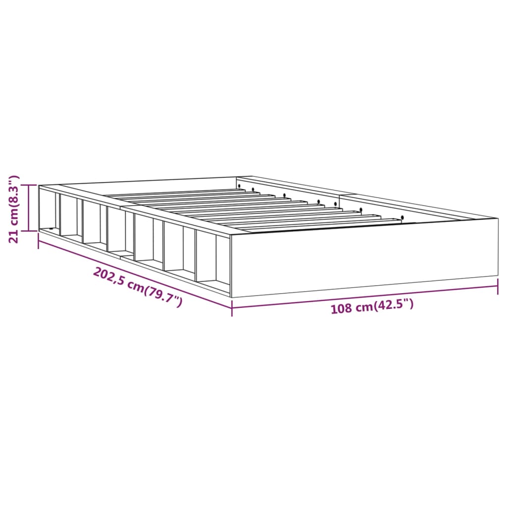 Massivholzbett 90x200 cm