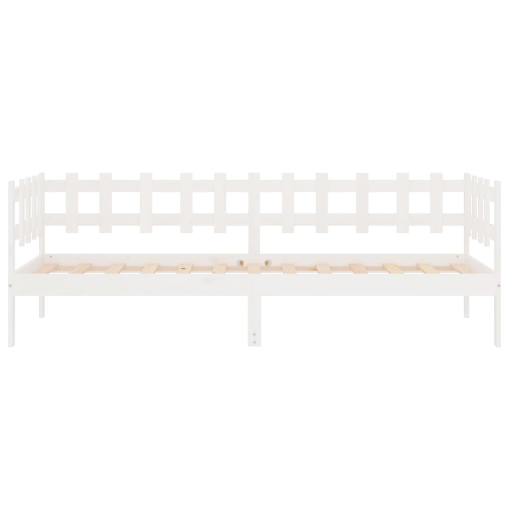 Tagesbett ohne Matratze Weiß 80x200 cm Massivholz Kiefer