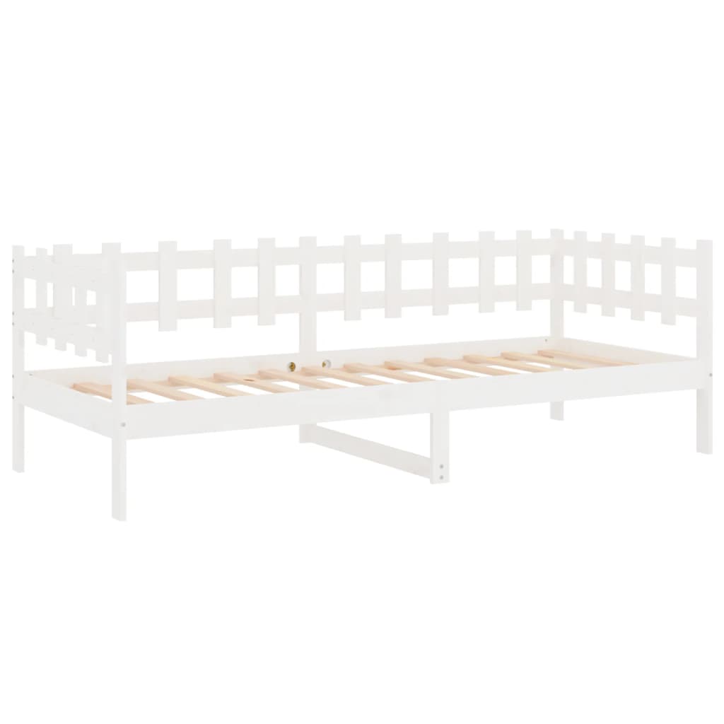 Tagesbett ohne Matratze Weiß 90x200 cm Massivholz Kiefer