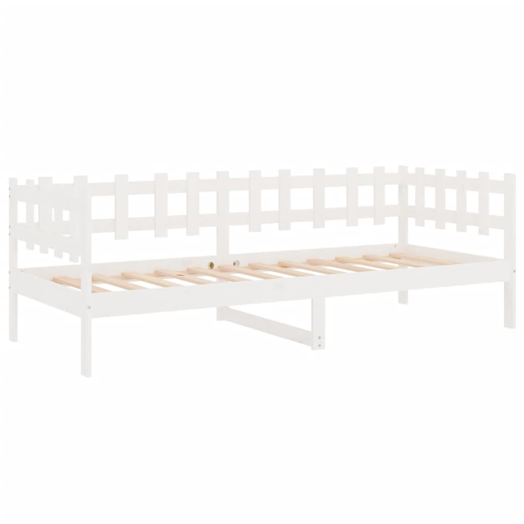 Tagesbett ohne Matratze Weiß 90x190 cm Massivholz Kiefer