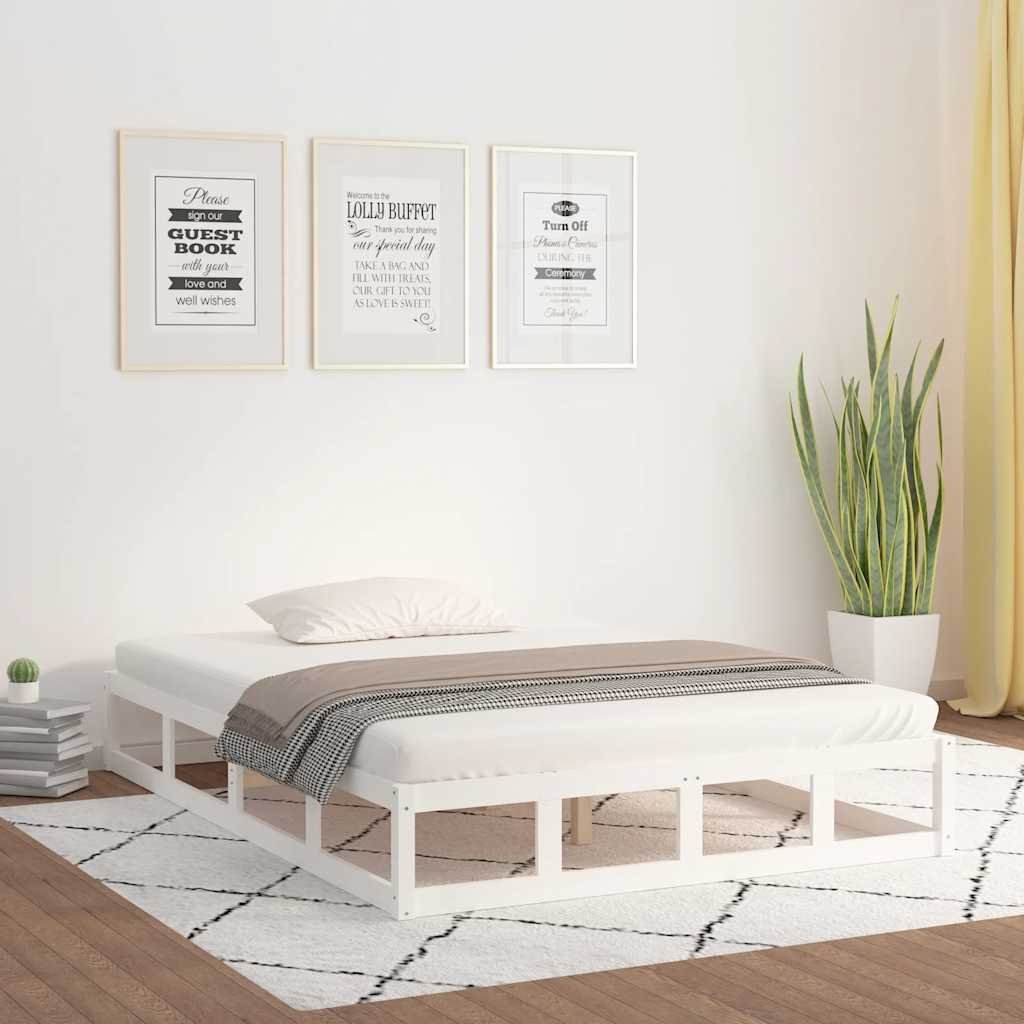 Massivholzbett Weiß 140x200 cm