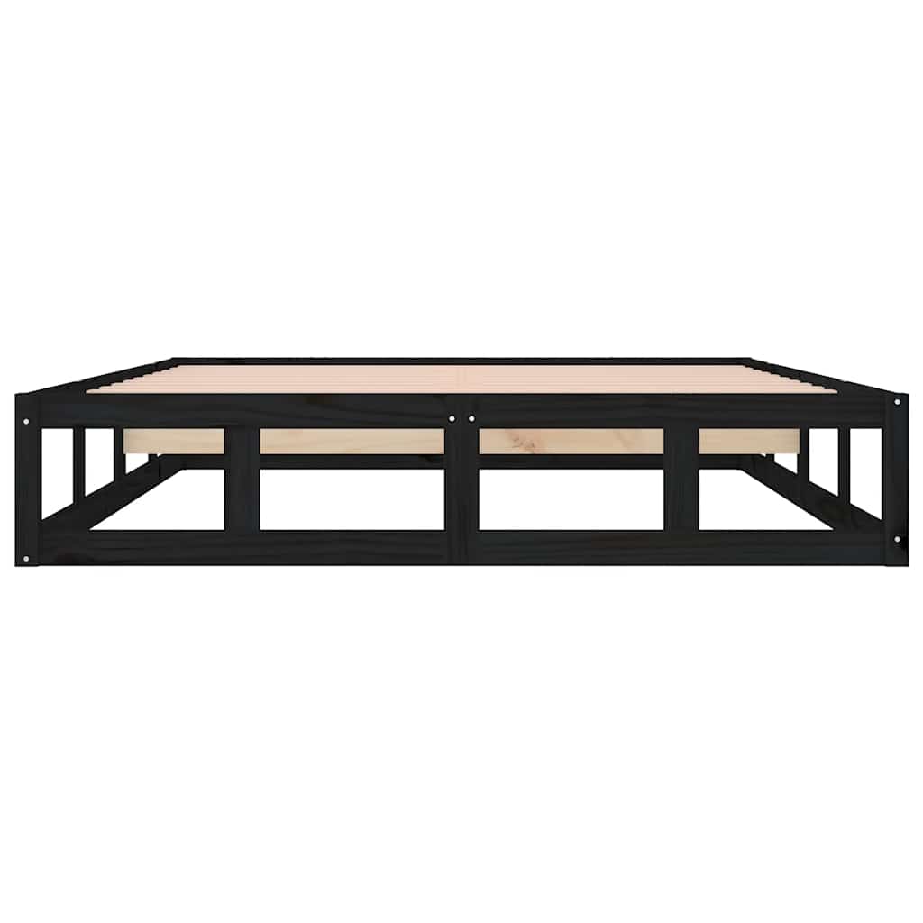 Massivholzbett Schwarz 140x190 cm