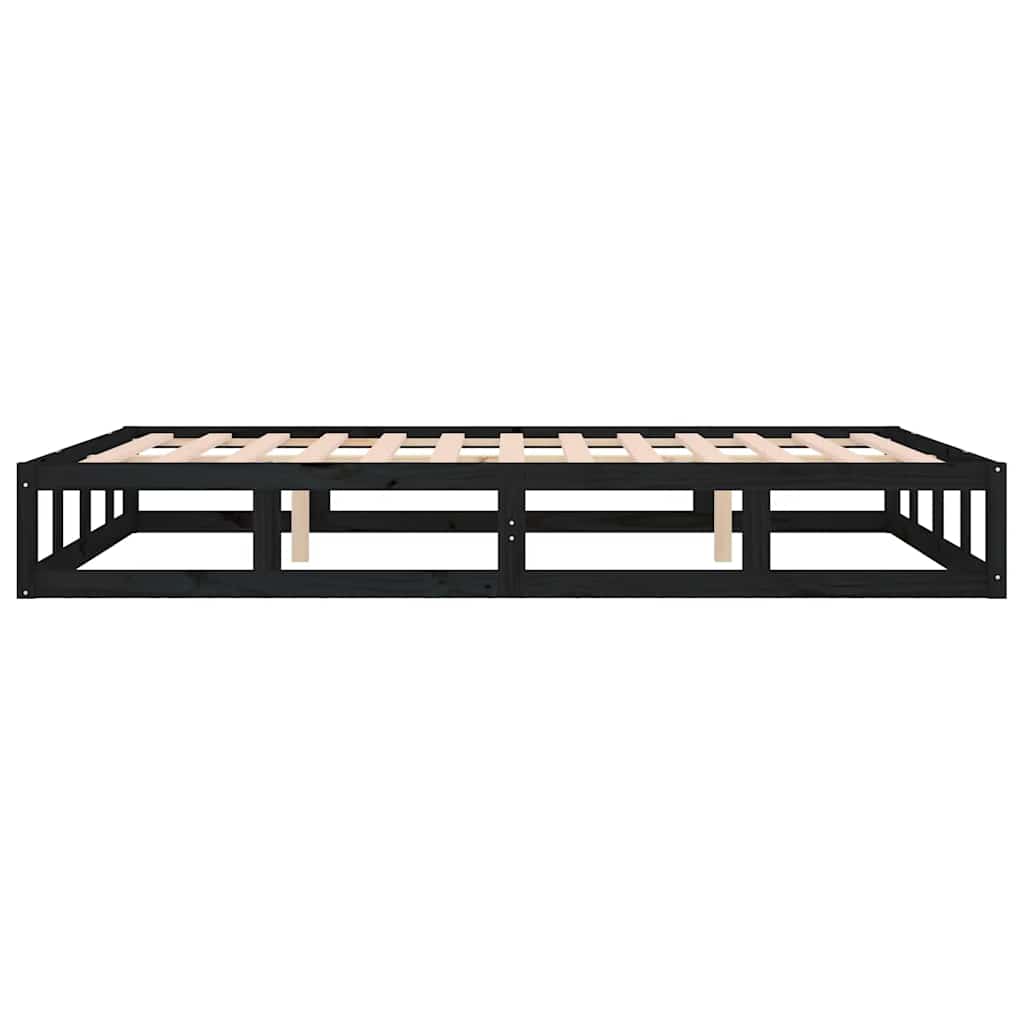 Massivholzbett Schwarz 140x190 cm