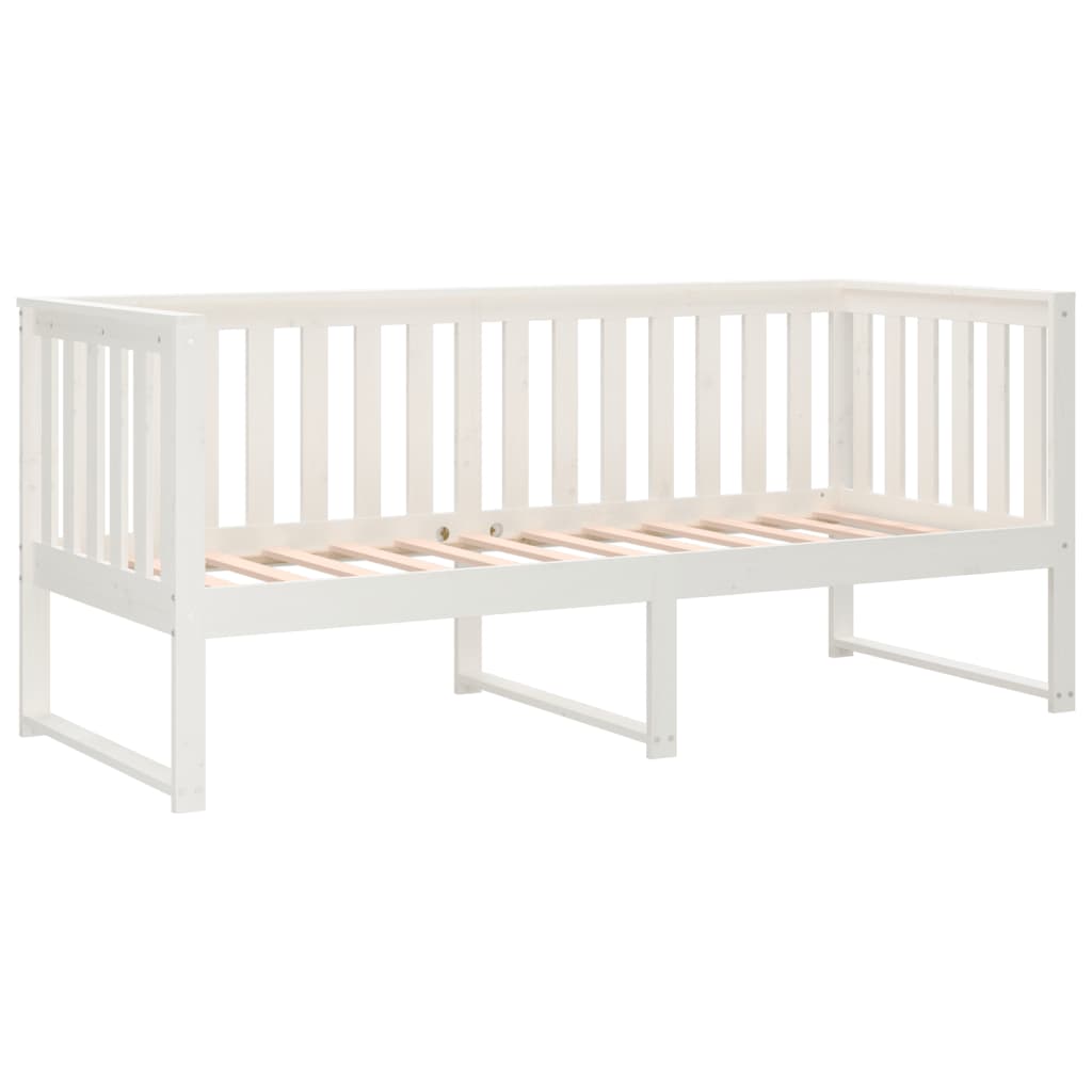 Tagesbett ohne Matratze Weiß 75x190 cm Massivholz Kiefer