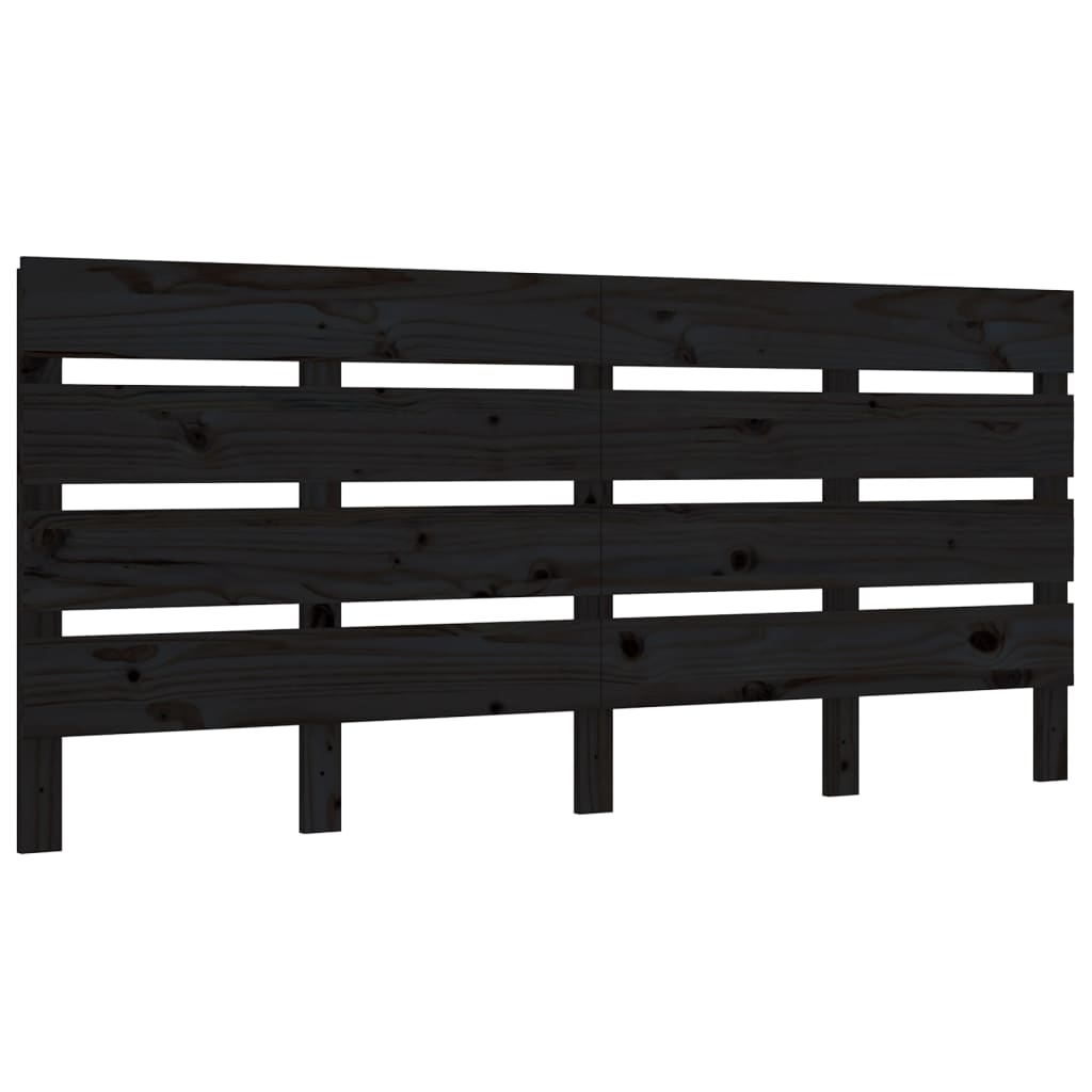 Kopfteil Schwarz 180x3x80 cm Massivholz Kiefer