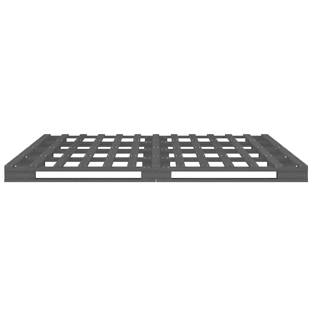 Palettenbett Grau 150x200 cm Massivholz
