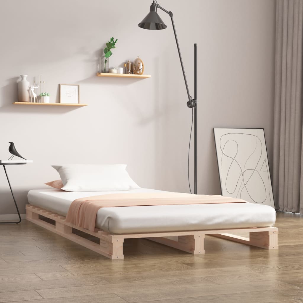 Palettenbett 90x190 cm Massivholz Kiefer