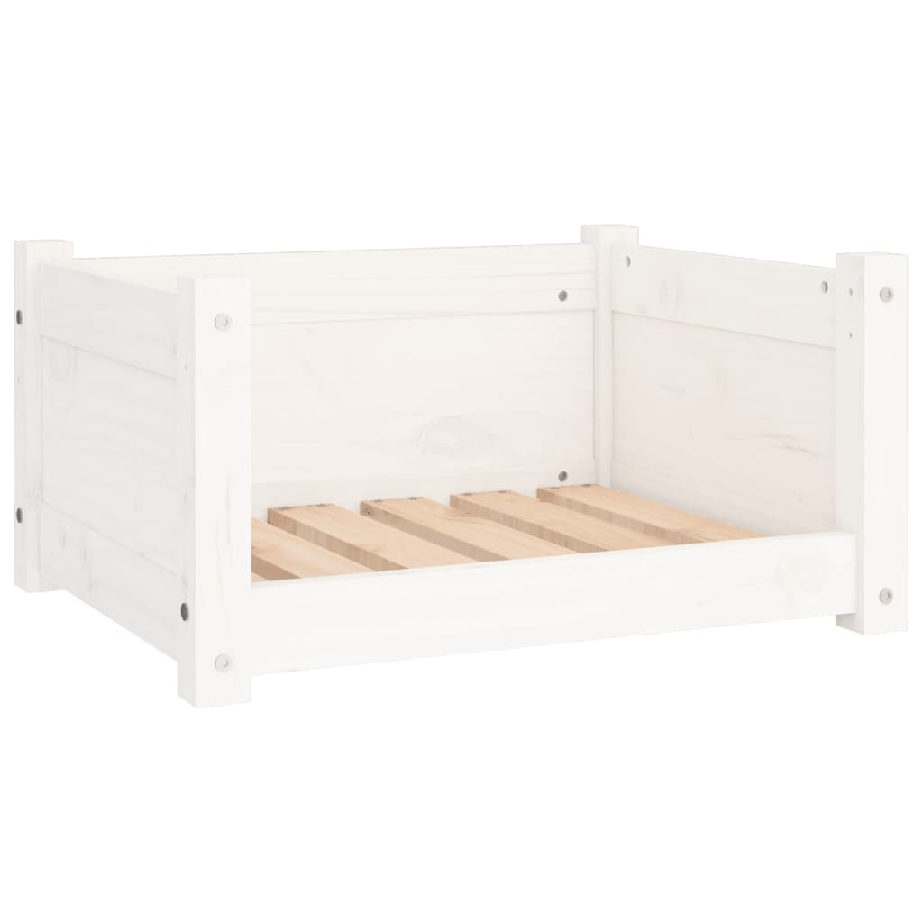Hundebett Weiß 55,5 x 45,5 x 28 cm Massivholz Kiefer