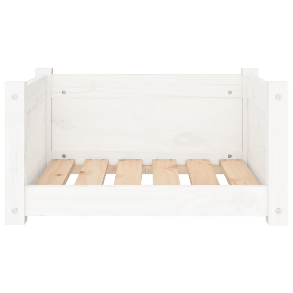 Hundebett Weiß 55,5 x 45,5 x 28 cm Massivholz Kiefer