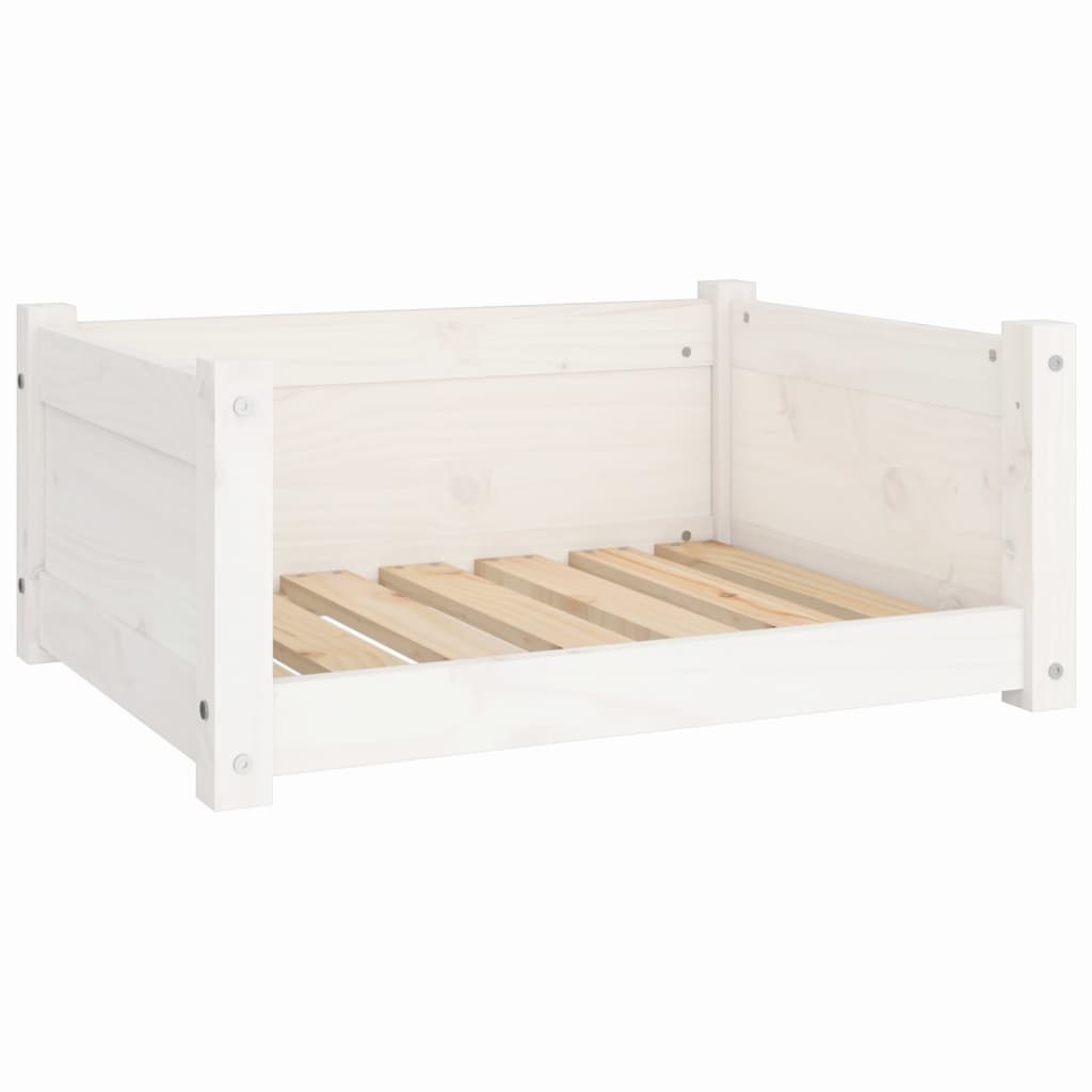 Hundebett Weiß 65,5 x 50,5 x 28 cm Massivholz Kiefer