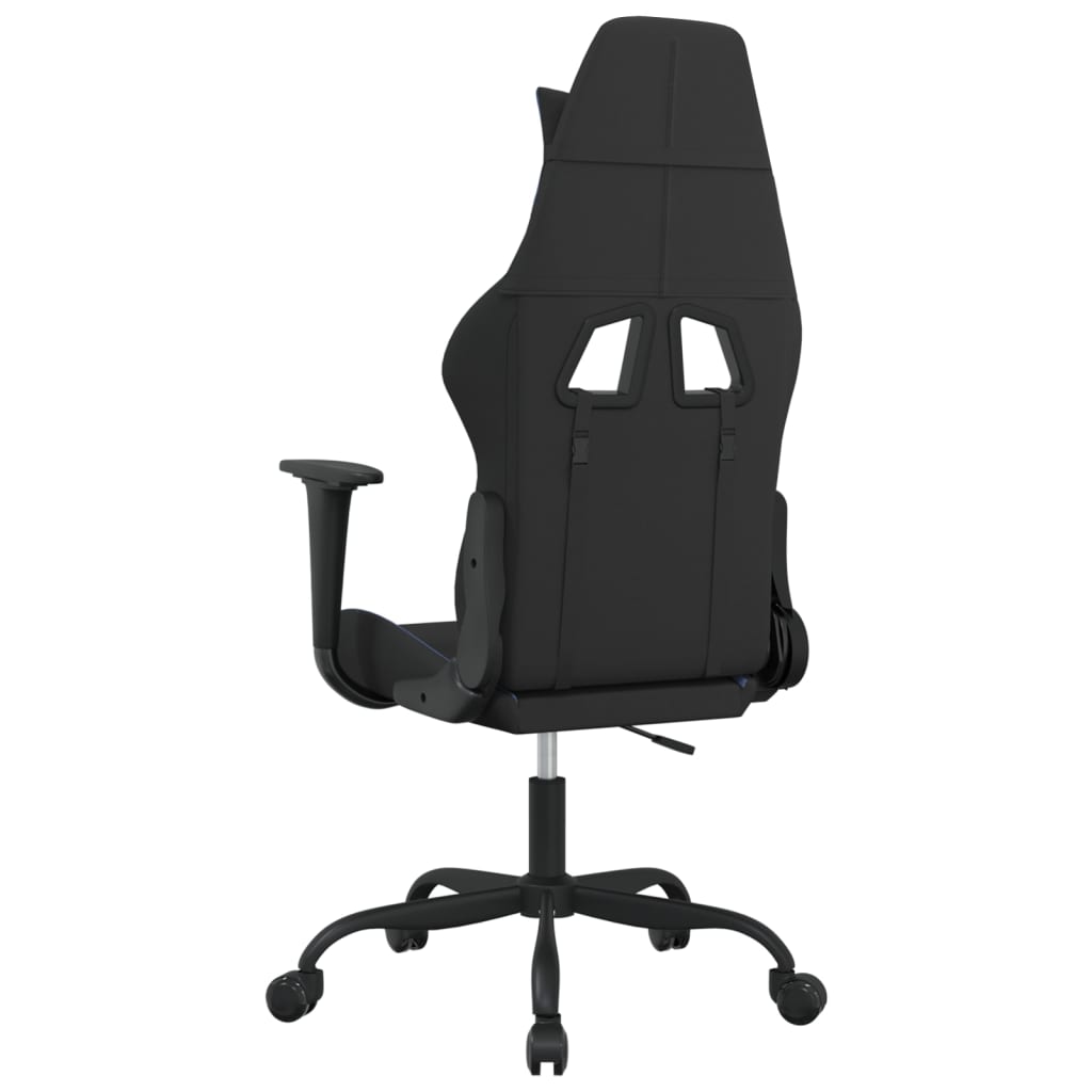 Gaming-Stuhl mit Massagefunktion Schwarz und Blau Stoff