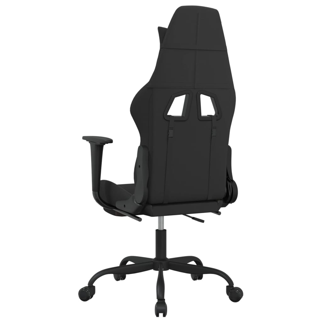 Gaming-Stuhl mit Massage & Fußstütze Schwarz und Taupe Stoff