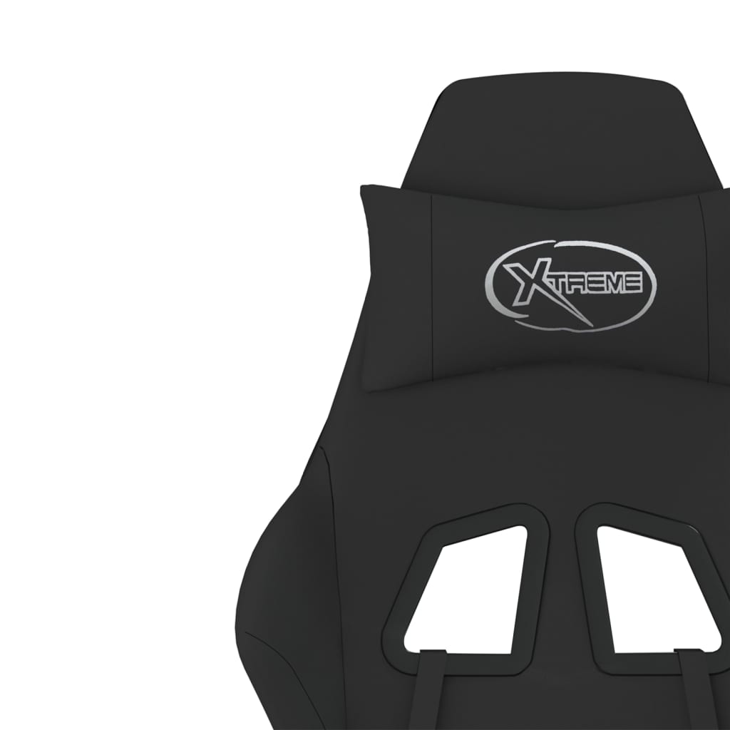 Gaming-Stuhl mit Massage & Fußstütze Schwarz Stoff