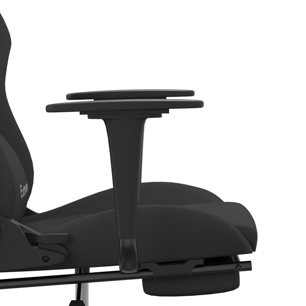 Gaming-Stuhl mit Massage & Fußstütze Schwarz Stoff