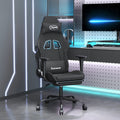 Gaming-Stuhl mit Massage & Fußstütze Schwarz Stoff
