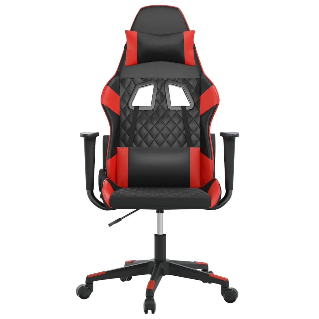 Gaming-Stuhl mit Massagefunktion Schwarz und Rot Kunstleder