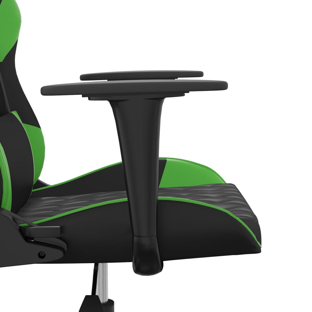 Gaming-Stuhl mit Massagefunktion Schwarz und Grün Kunstleder