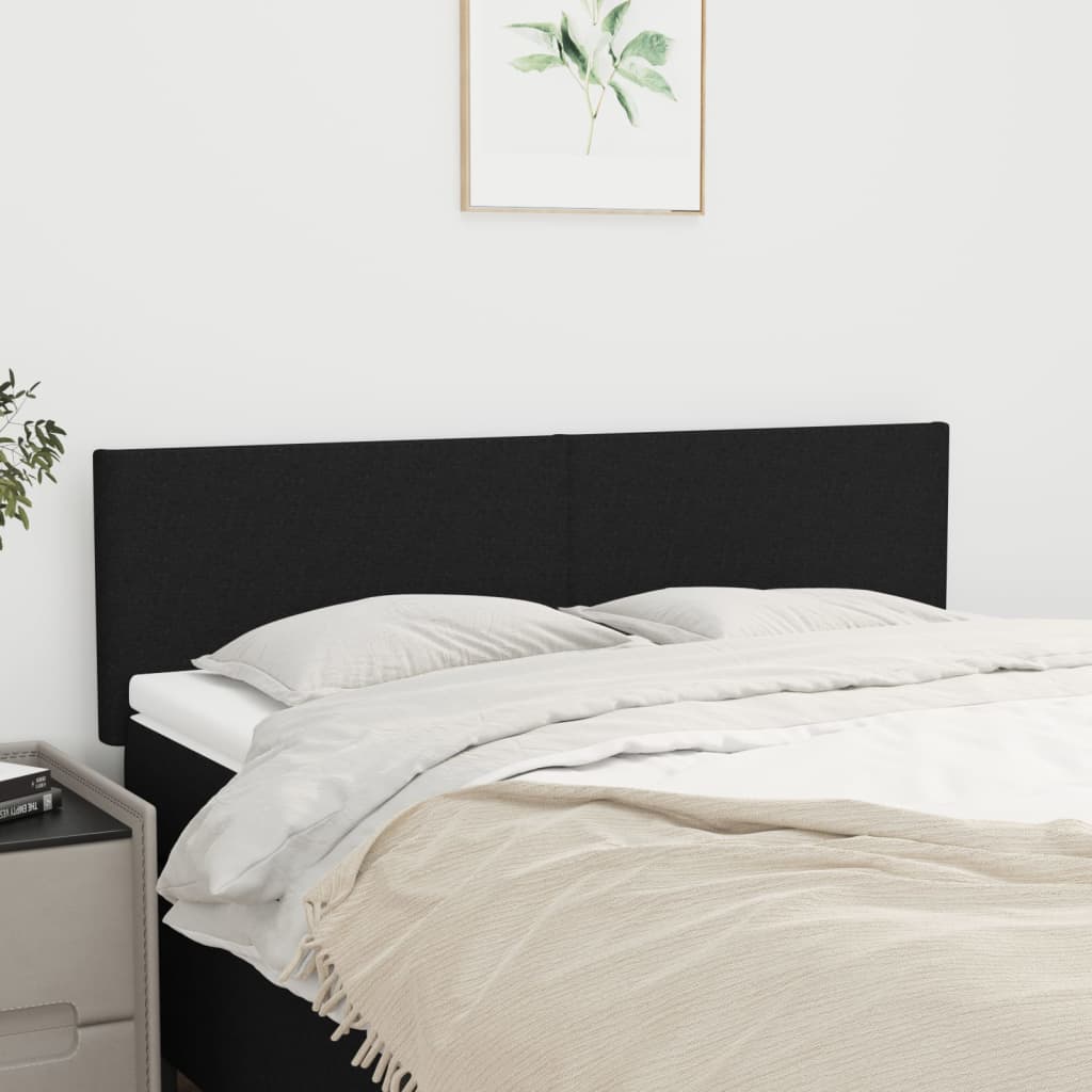 Kopfteile Schwarz 144x5x78/88 cm Stoff