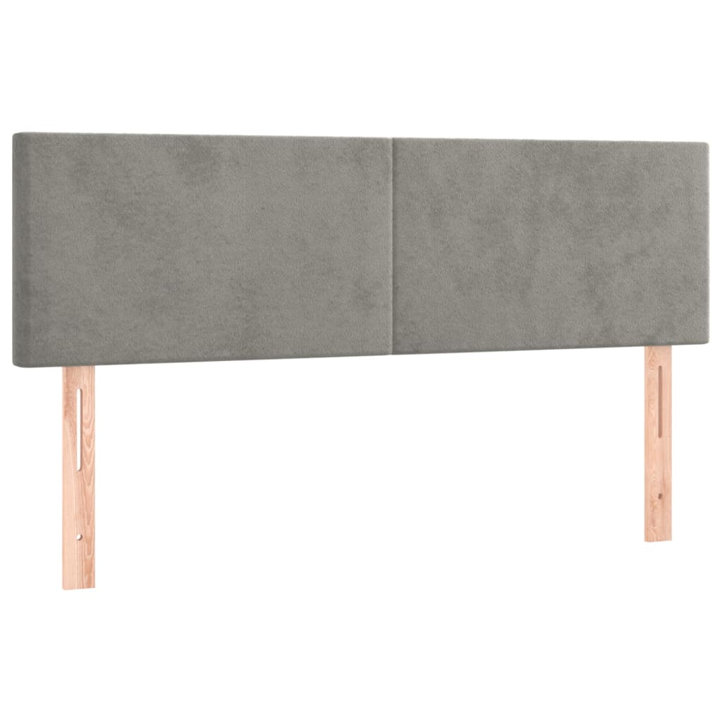 Kopfteile Hellgrau 144x5x78/88 cm Samt