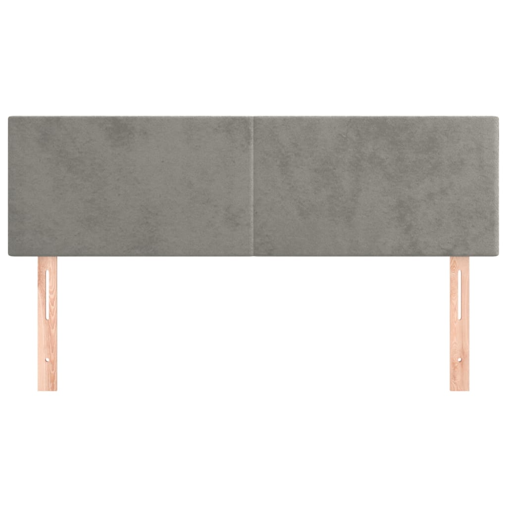 Kopfteile Hellgrau 144x5x78/88 cm Samt