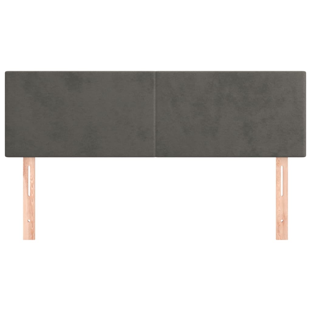 Kopfteile Dunkelgrau 144x5x78/88 cm Samt