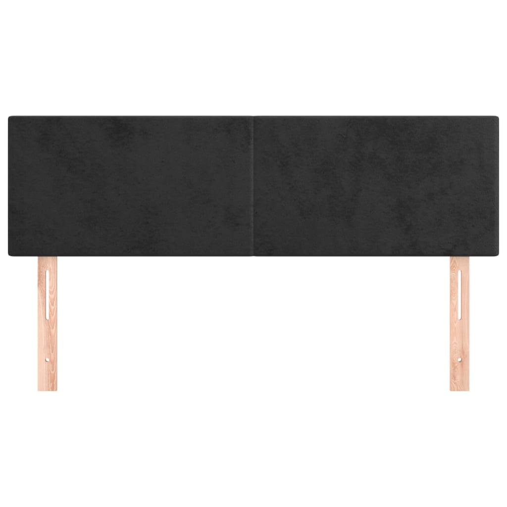 Kopfteile Schwarz 144x5x78/88 cm Samt