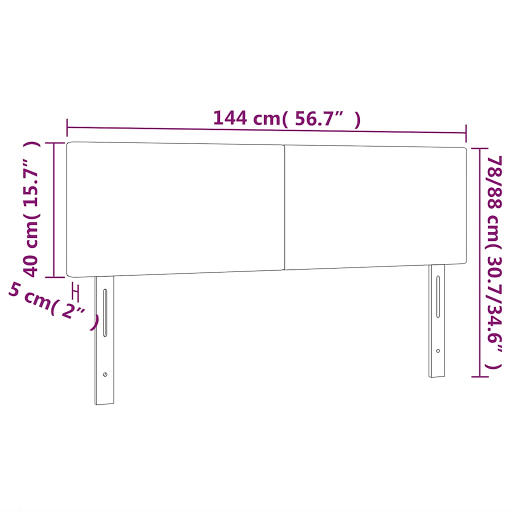 Kopfteile Dunkelgrün 144x5x78/88 cm Samt
