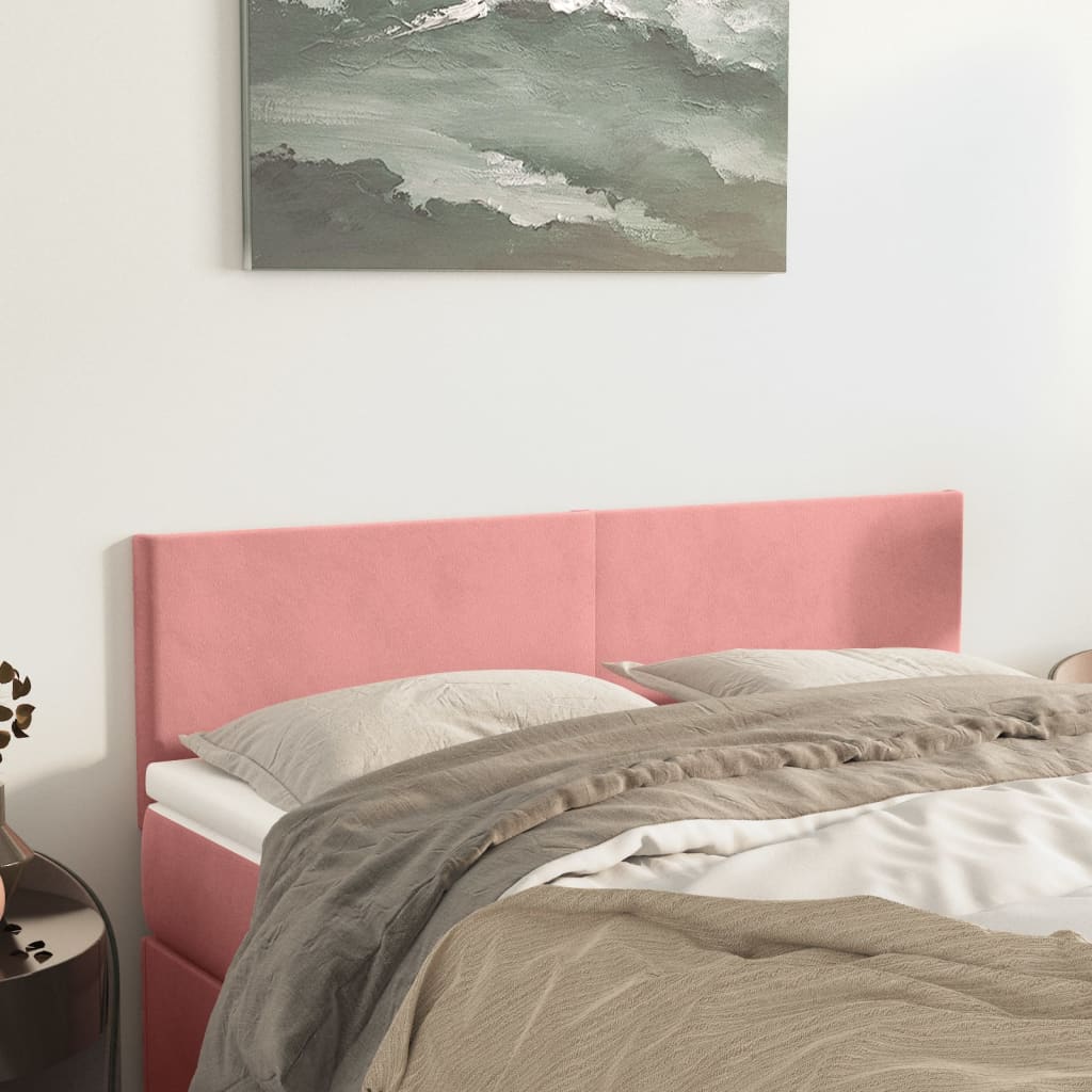 Kopfteile Rosa 144x5x78/88 cm Samt