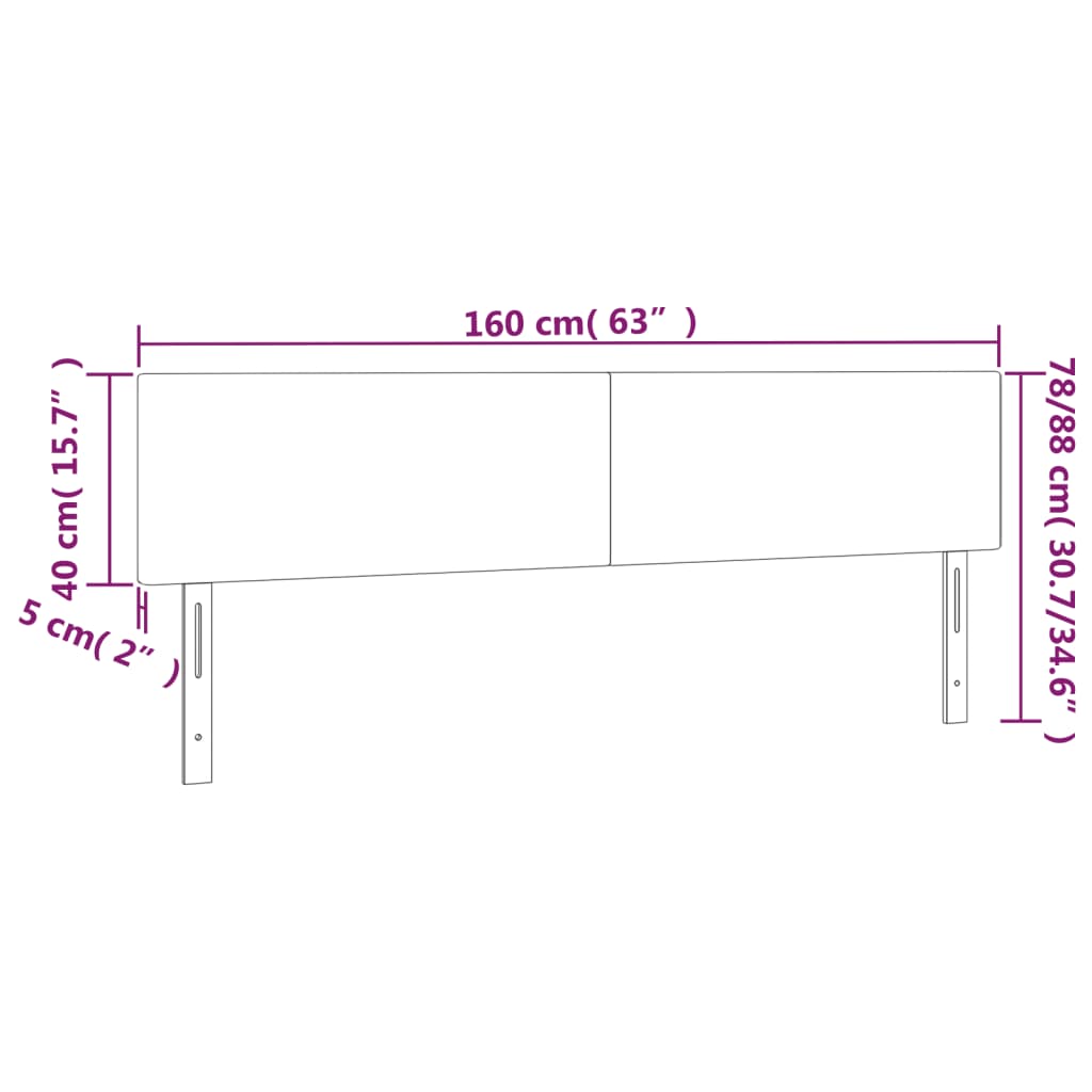 Kopfteile Creme 160x5x78/88 cm Kunstleder