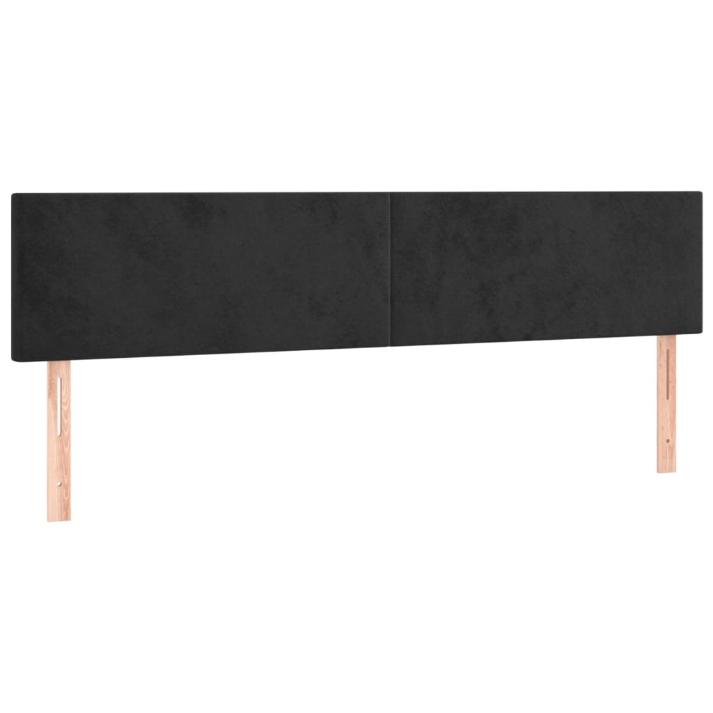 Kopfteile Schwarz 160x5x78/88 cm Samt