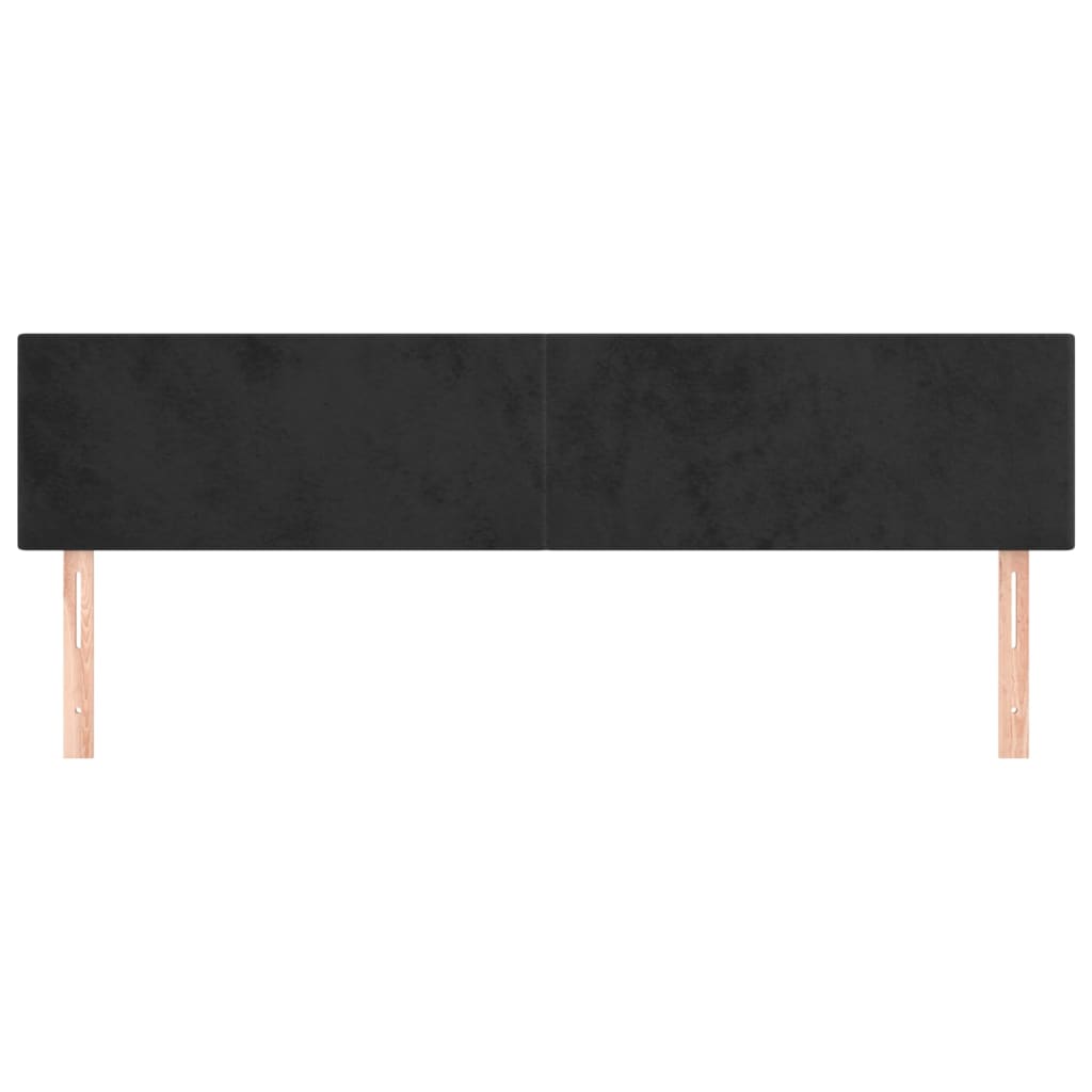 Kopfteile Schwarz 160x5x78/88 cm Samt