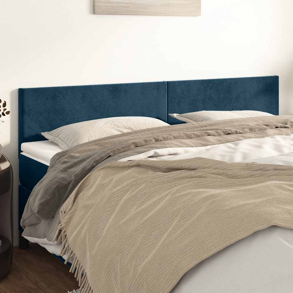 Kopfteile Dunkelblau 160x5x78/88 cm Samt