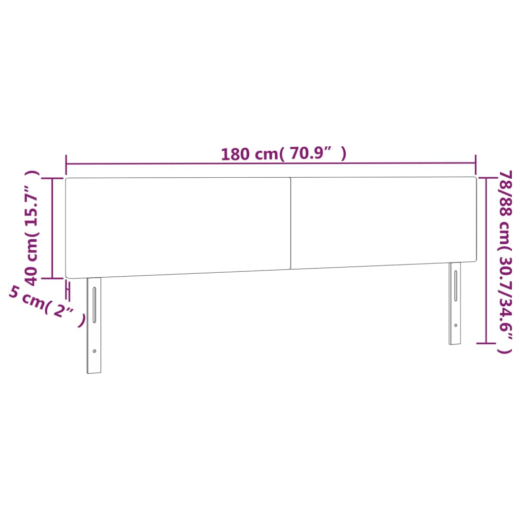 Kopfteile Cappuccino-Braun 180x5x78/88 cm Kunstleder