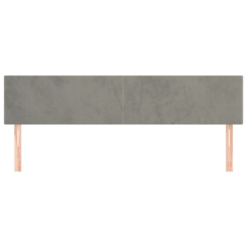 Kopfteile Hellgrau 180x5x78/88 cm Samt