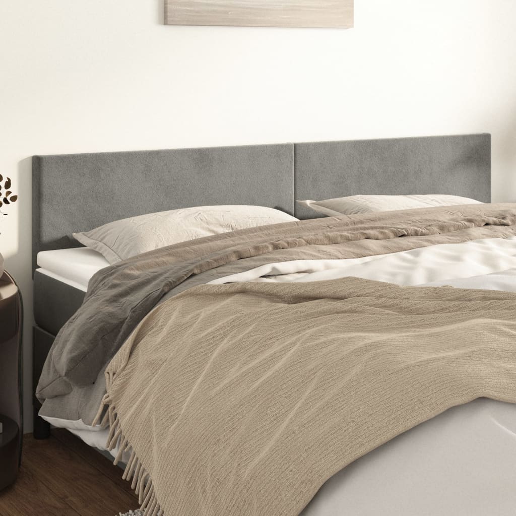 Kopfteile Hellgrau 180x5x78/88 cm Samt