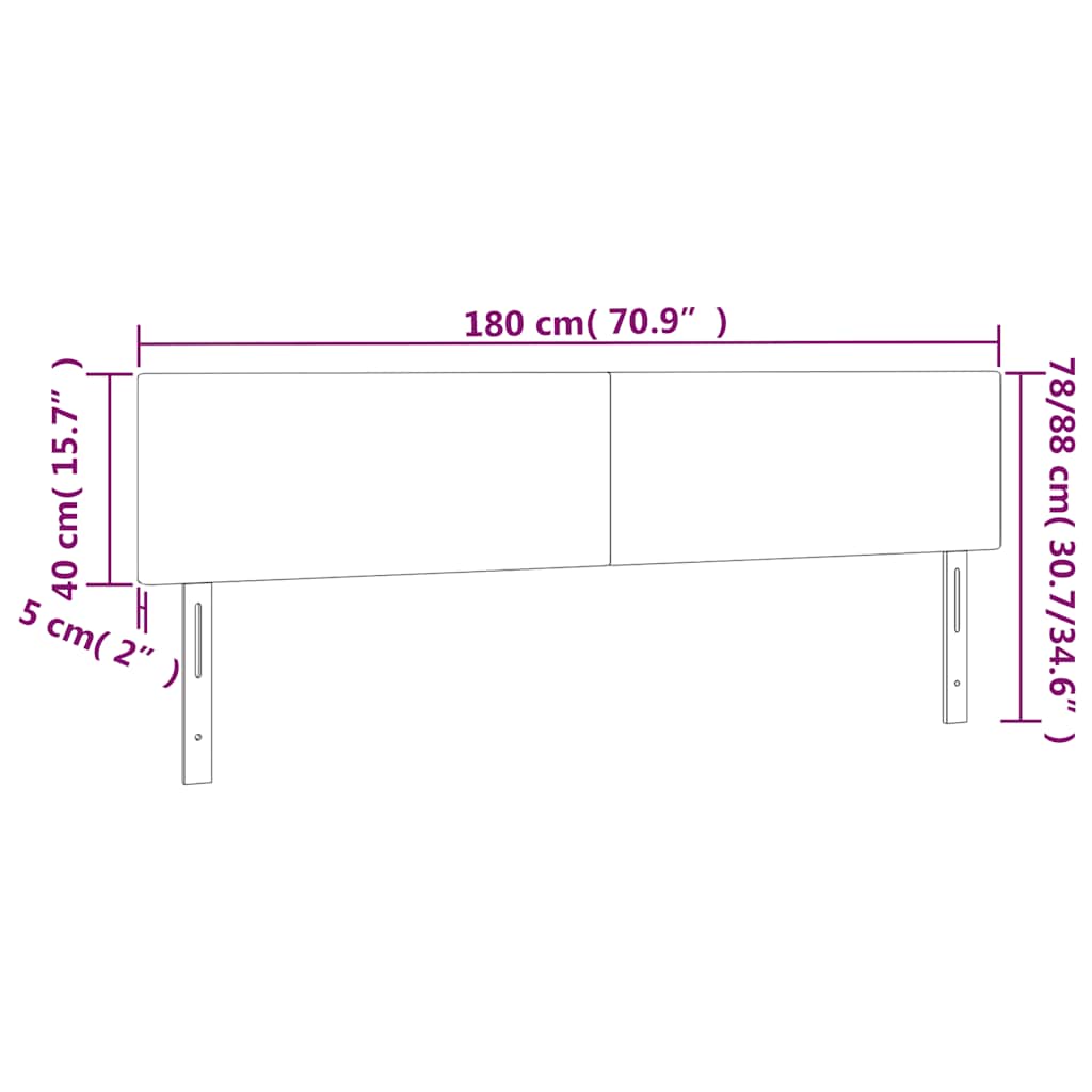 Kopfteile Dunkelgrün 180x5x78/88 cm Samt