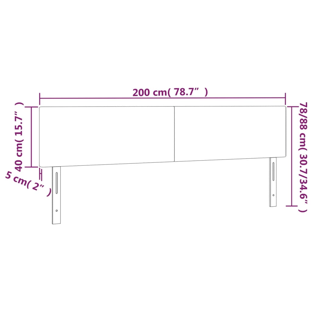 Kopfteile Cappuccino-Braun 200x5x78/88 cm Kunstleder